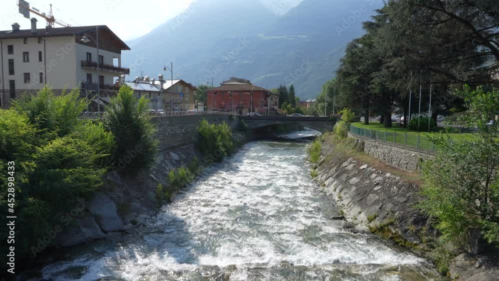Dora Baltea River in Aosta City, Aosta Valley, Italy Dora Baltea River in Aosta City, Aosta Valley, Italy
