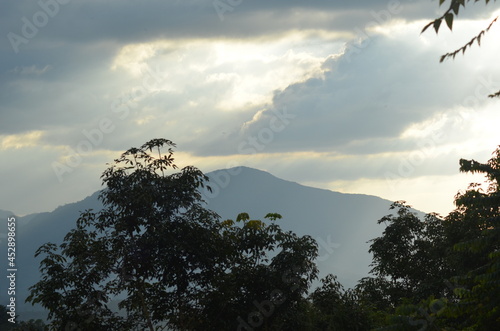 Beautiful sun down sky with many colors