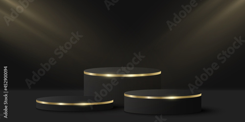 Minimalistic, elegant podium with light effect for show your product Fotobehang