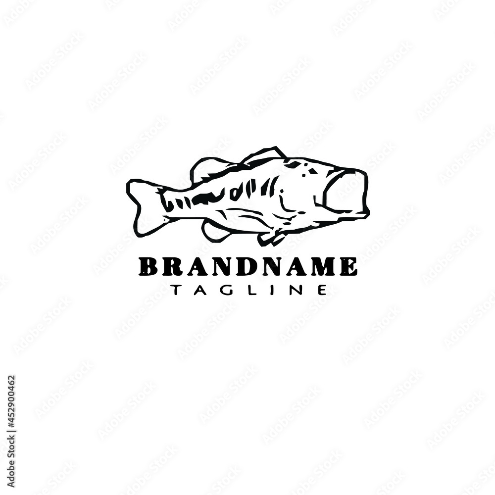 animal fish cartoon logo template icon design black isolated vector illustration animal fish cartoon logo template icon design black isolated vector illustration
