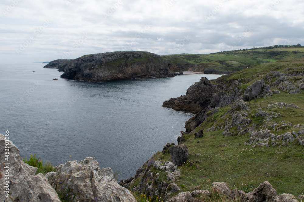 cliffs with turquoise sea in cantabria cliffs with turquoise sea in cantabria