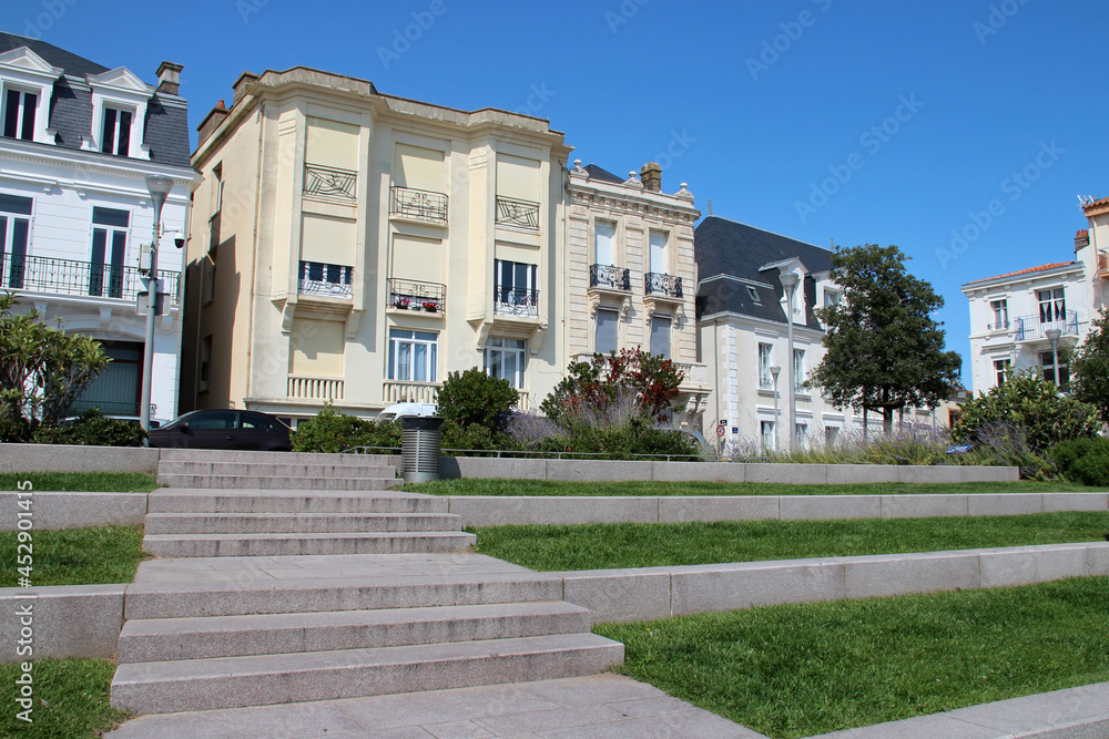 stair, houses and flat buildings in les sables-d'olonne in vendée (france) 