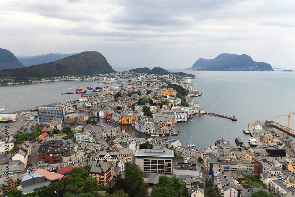 skyline of Alesund - the city on the west of Norway.