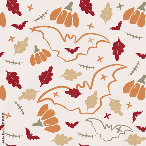 Abstract modern seamless pattern for HAlloween. Autumn season. Contemporary style