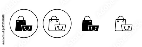 Shopping bag icon set. shopping icon vector