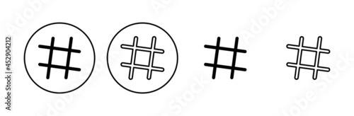 Hashtag icon set. hashtag symbol