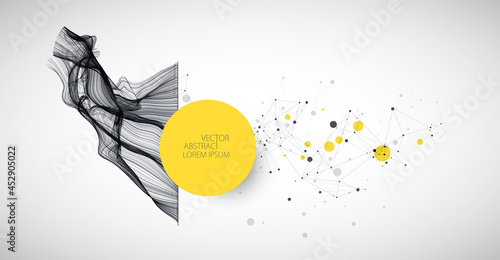 Abstract flowing wave lines. Design element for technology, science, modern concept.
