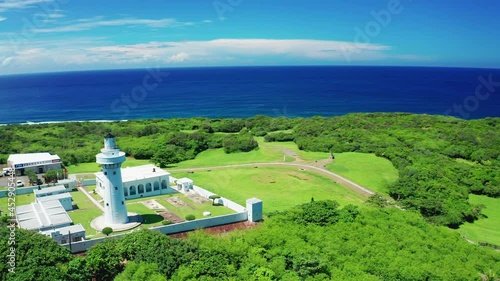 Aerial view of Kenting National Park and  Eluanbi Lighthouse , Taiwan. photo