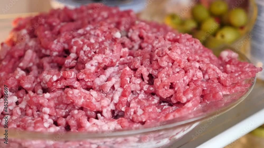 ground beef, freshly ground in the refrigerator, ground beef, freshly ground in the refrigerator,