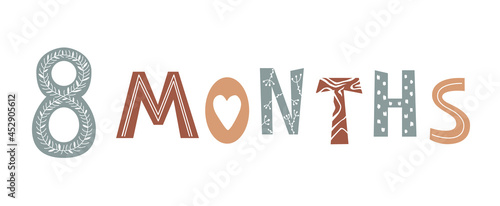 Eight month baby lettering in Scandinavian style