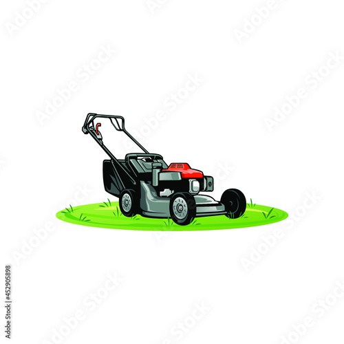 lawn mower isolated vector for illustration or logo design 