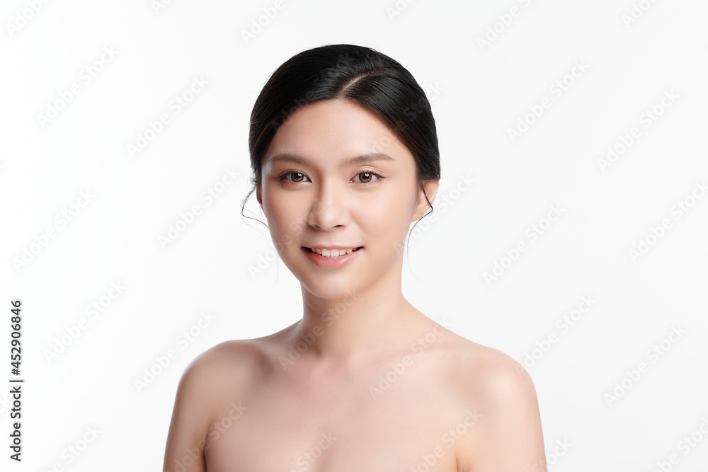Beautiful young asian woman with clean fresh skin on white background, Face care, Facial treatment, Cosmetology, beauty and spa, Asian women portrait. Beautiful young asian woman with clean fresh skin on white background, Face care, Facial treatment, Cosmetology, beauty and spa, Asian women portrait.
