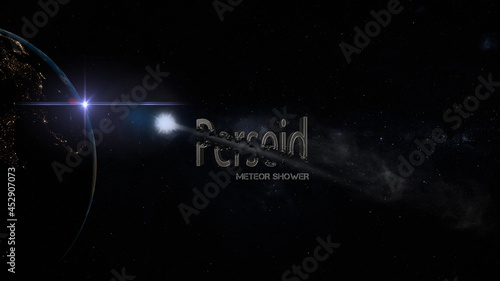 perseid meteor shower 3d illustration