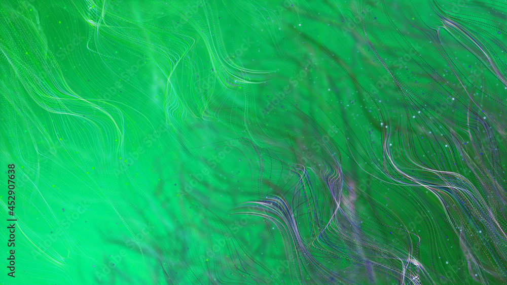 Green Delicate Background with Waving Lines Green Delicate Background with Waving Lines