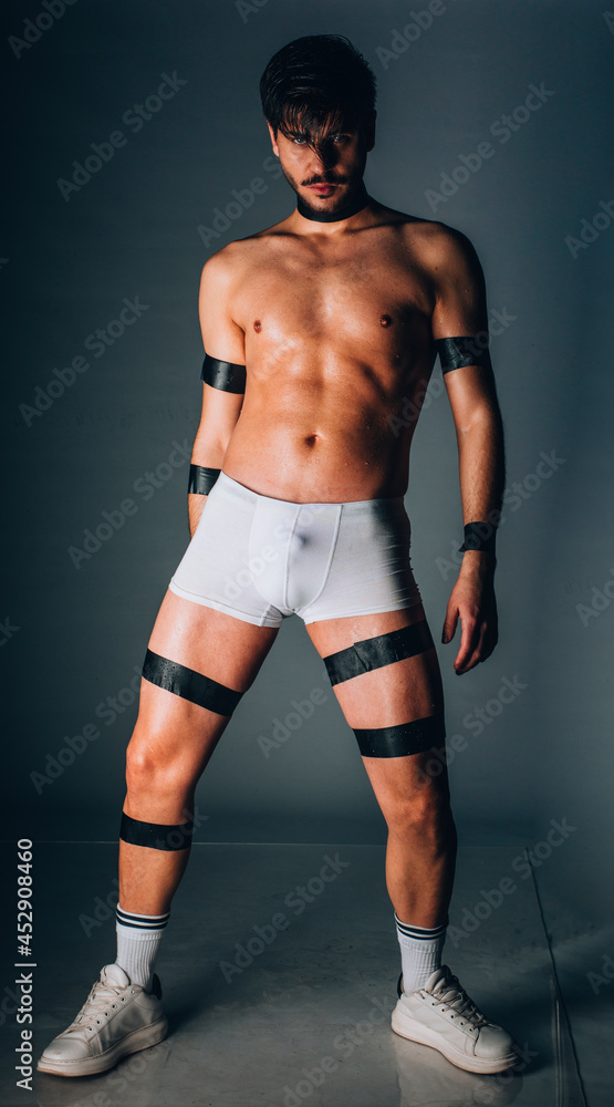 Strong handsome fitness sports man in underwear Strong handsome fitness sports man in underwear