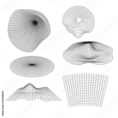Wireframe Brutalism Shape Vector, Use for shirt	
 photo