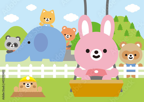 アニマルミックス　公園　ブランコ　すべり台