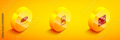 Set Isometric Water sensor, Digital door lock and Smart bathroom scales icon. Vector