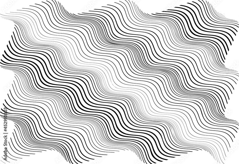 Abstract flow lines background . Fluid wavy shape .Striped linear pattern . Music sound wave . Vector illustration Abstract flow lines background . Fluid wavy shape .Striped linear pattern . Music sound wave . Vector illustration