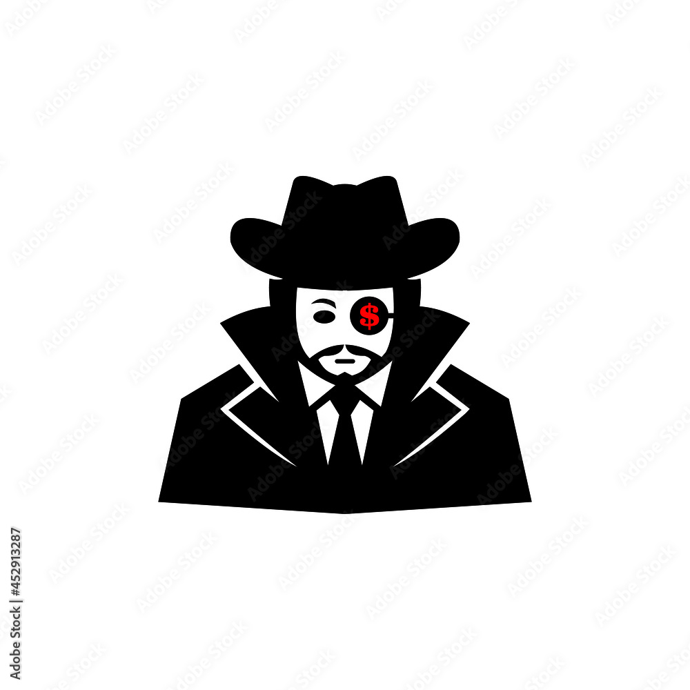 dollars spy logo silhouette of man wearing tuxedo vector illustrations dollars spy logo silhouette of man wearing tuxedo vector illustrations