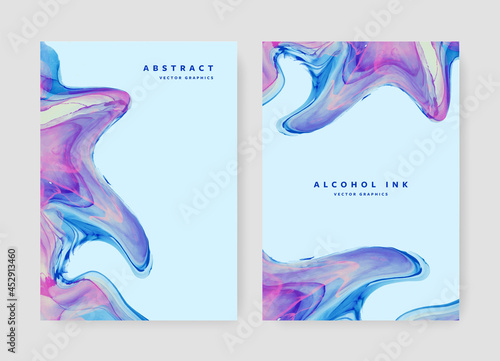 Trendy brochure A4 cover abstract layout with alcohol ink texture, marble texture, original background for print materials, booklet template design for business, watercolor, elegant wallpaper	
