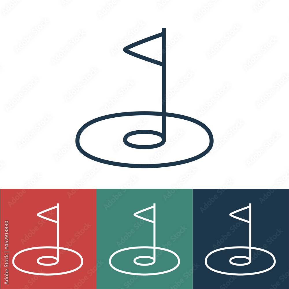 Linear vector icon with golf Linear vector icon with golf