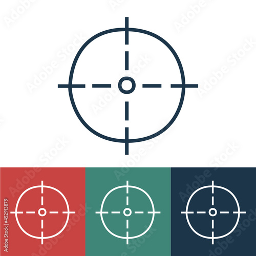 Linear vector icon with sight