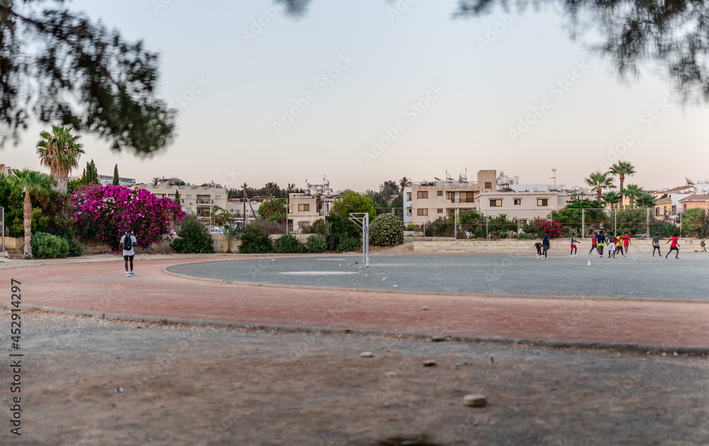 School, Cypr, Pafos, Paphos, people, playing, football
