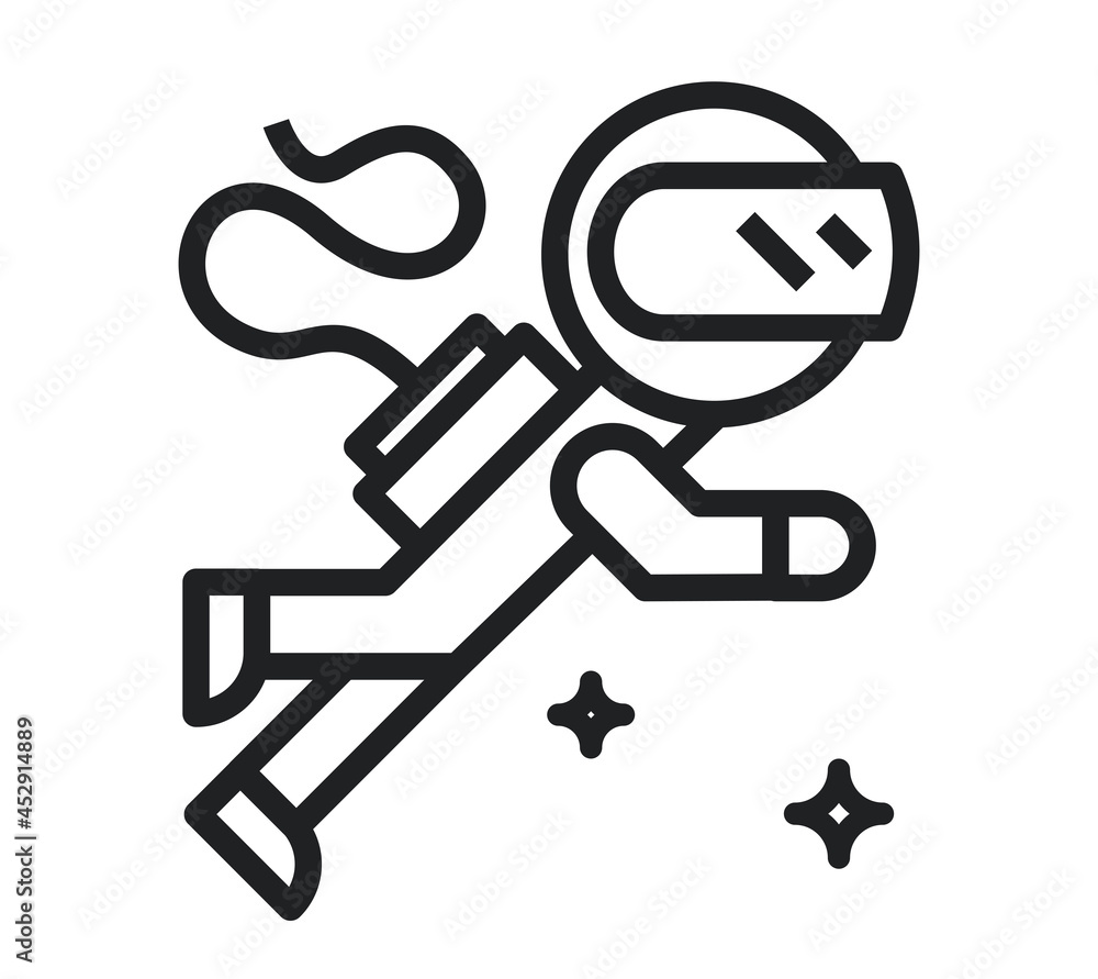 Black outline space man icon isolated on white transparent background. Linear space symbol vector illustration. Black outline space man icon isolated on white transparent background. Linear space symbol vector illustration.