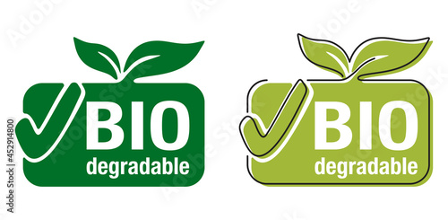 Biodegradable compostable polymers eco badge