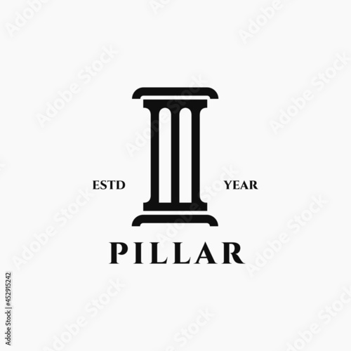 Pillar logo design looks modern strong and professional. Suitable for the of a lawyer, law, firm, legality logo design