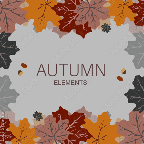 Autumn elements foglie autunno background layout autunnale elementi per impaginazione post