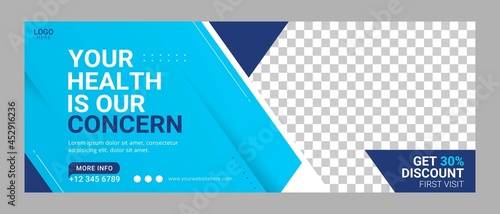 Healthcare social media cover template banner for advertisement