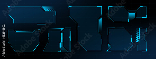 HUD Interface Screen Design Frame. HUD UI GUI futuristic user interface screen. Sci-fi vector design