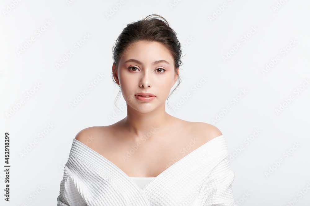 Beautiful young asian woman with clean fresh skin on white background, Face care, Facial treatment, Cosmetology, beauty and spa, Asian women portrait. Beautiful young asian woman with clean fresh skin on white background, Face care, Facial treatment, Cosmetology, beauty and spa, Asian women portrait.