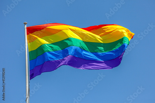 rainbow flag in the wind 04