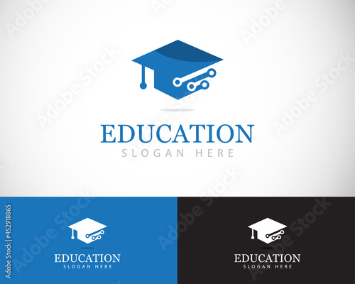 education tech logo creative design concept sign symbol school ideas