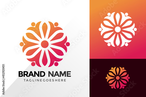 Creative Flower Love Logo Design  Abstract Logos Designs Concept for Template