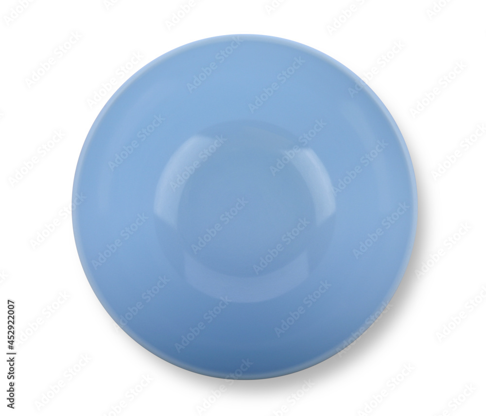 Empty blue bowl on white background. Empty blue bowl on white background.