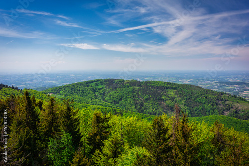 Fototapeta Naklejka Na Ścianę i Meble -  Beautiful landscape of the Silesian Beskids from Czantoria Wielka mountain. Poland