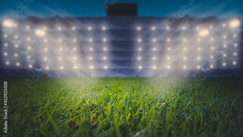 Football stadium at night.Standard football field.