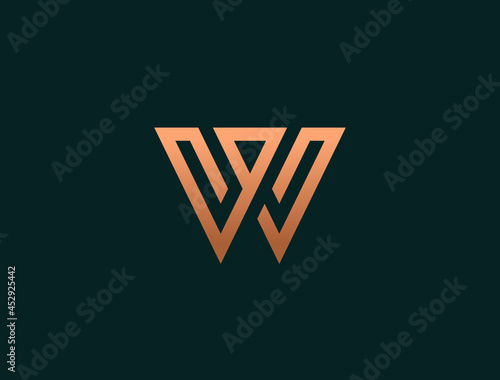 Letter W logo template. Modern elegant logotype. 
