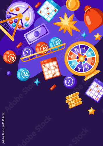 Lottery and bingo illustration. Concept for gambling or online games.