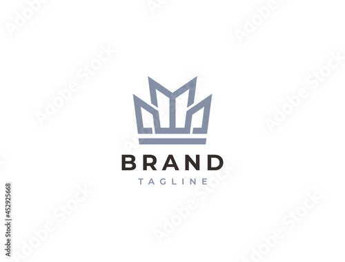 Letter M logo template. Crown shape. Modern elegant logotype. 