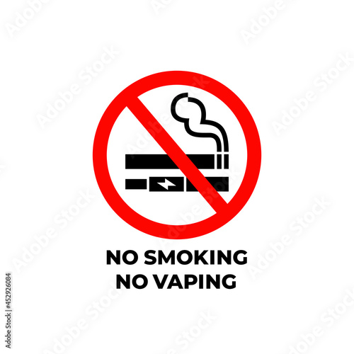 No smoking no vaping sign. Vector icon. 
