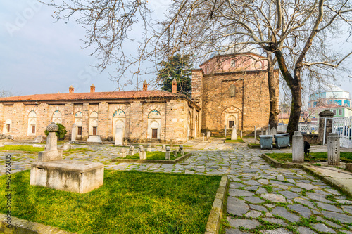 Exterior view of The Bursa Museum of Turkish and Islamic Art. The Museum of Turkish and Islamic Art is a museum located in the former medrese of Yesil Complex.