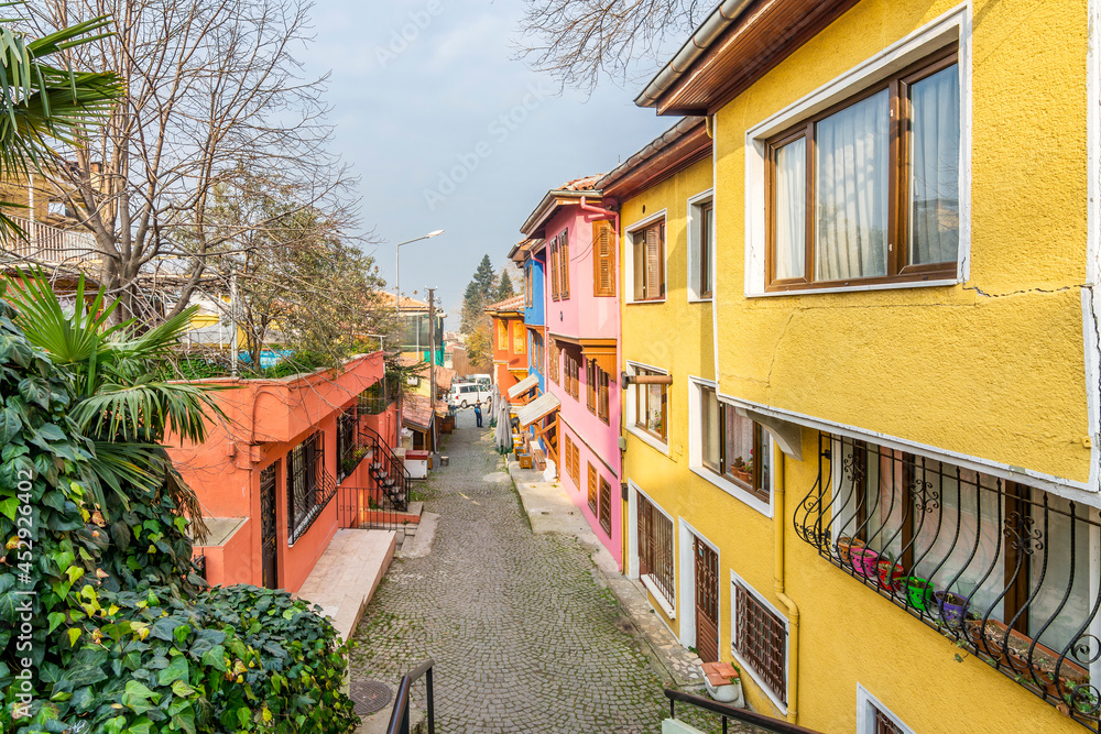 Old Houses view at Yesil district in Bursa City . Bursa is the fifth biggest city in Turkey Old Houses view at Yesil district in Bursa City . Bursa is the fifth biggest city in Turkey