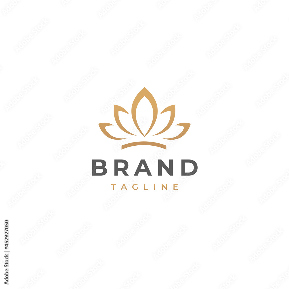 Lotus flower logo design. Abstract emblem, logotype concept.