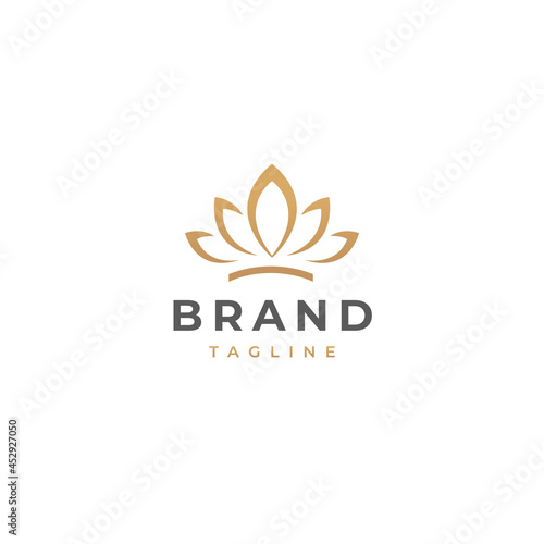 Lotus flower logo design. Abstract emblem, logotype concept.