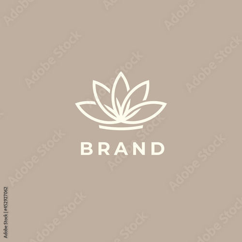 Lotus flower logo design. Abstract emblem, logotype concept.
